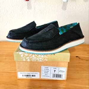 Very G Citrine Black Tooled Loaders size 7 VGSP0183-001 NWT